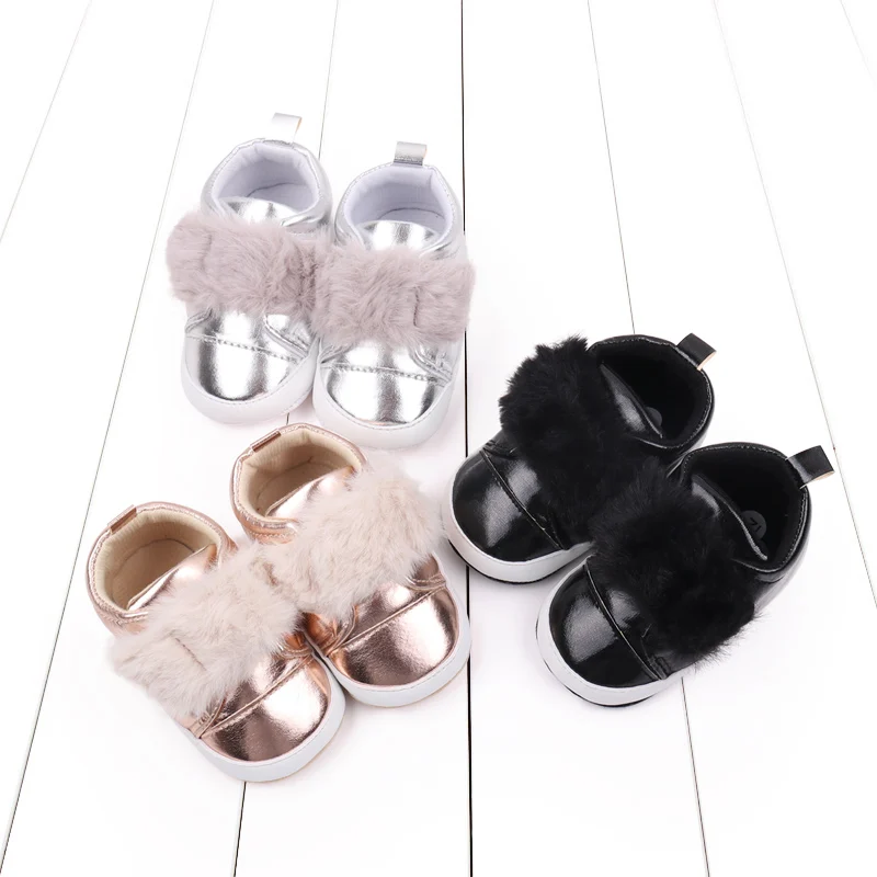 

Baby Shoes Beautiful Blingbling PU Soft Plushy Spring and Autumn Style Prewalking Newborn Toddler Sneaker 2024 Fashion BWJ3149