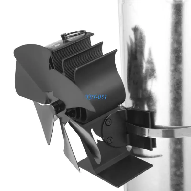 E15A مدفأة مروحة 2 في 1 مدخنة مروحة 6 شفرات تعمل بالطاقة الحرارية موقد مروحة دون كفاءة الطاقة الحرارة تعميم موقد مروحة