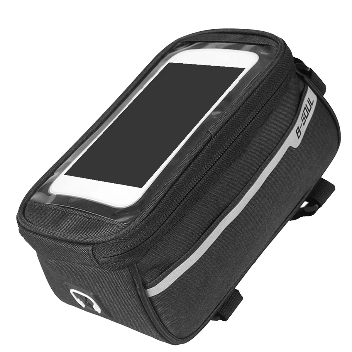 

A51Q-B-SOUL Bike Phone Mount Bag Bike Phone Front Frame Bag Mountain Road Bike Accessories for Fit Phone Under 6 Inch Black
