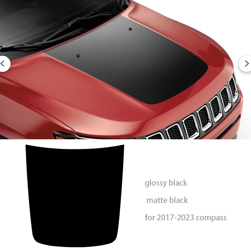 Big Front Hood Scoop Sticker Center Cover Decal Graphics Stickers Vinyl Wrap Decal Decoration For Jeep Compass 2017-2023