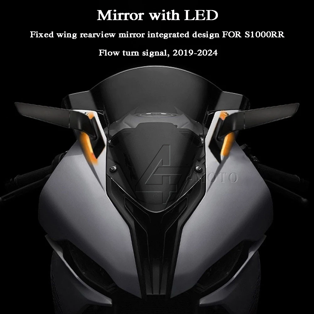 Stealth mirror For BMW S1000RR S M1000 RR  2019-2023 2022 2024 Motorcycle Rear Side Rearview Mirrors with LED turn signal