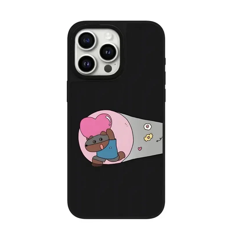 Cute Dog Creative Lovers Mirror iPhone 11 12 13 14 15 16 Pro Max Case - Protective iPhone Case with MagSafe