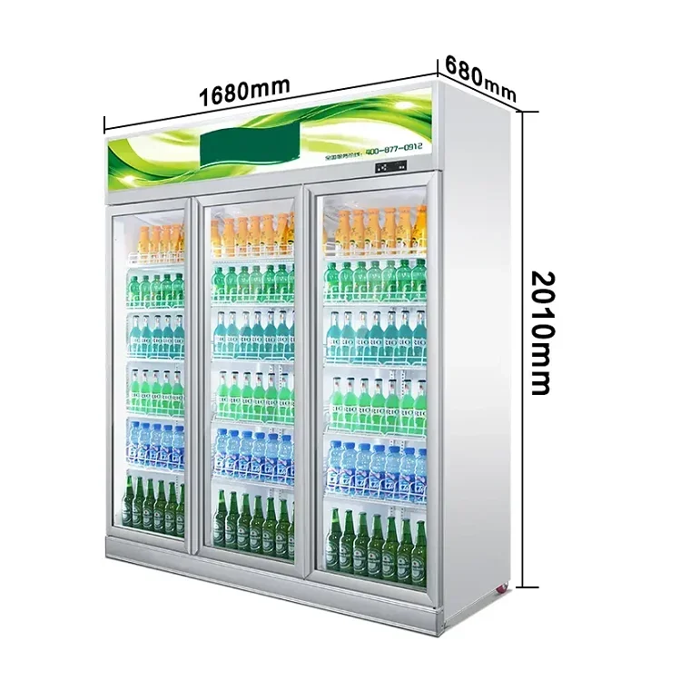 Commercial Supermarket Freezer Beverage Display Cabinet