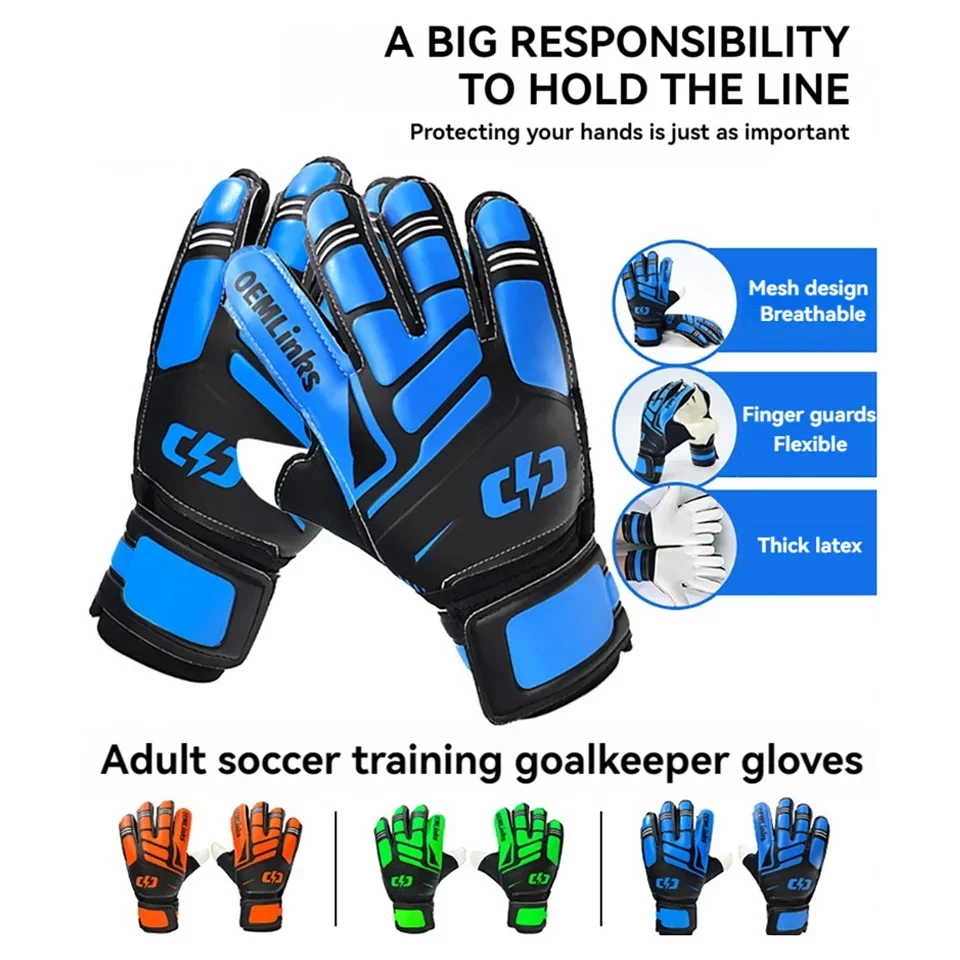 1 paar Fußball Torwart Handschuhe Kinder Tragen Beständig Anti-slip Verdickung PU Sport Handschuhe Erwachsene Kinder Fußball Handschutz