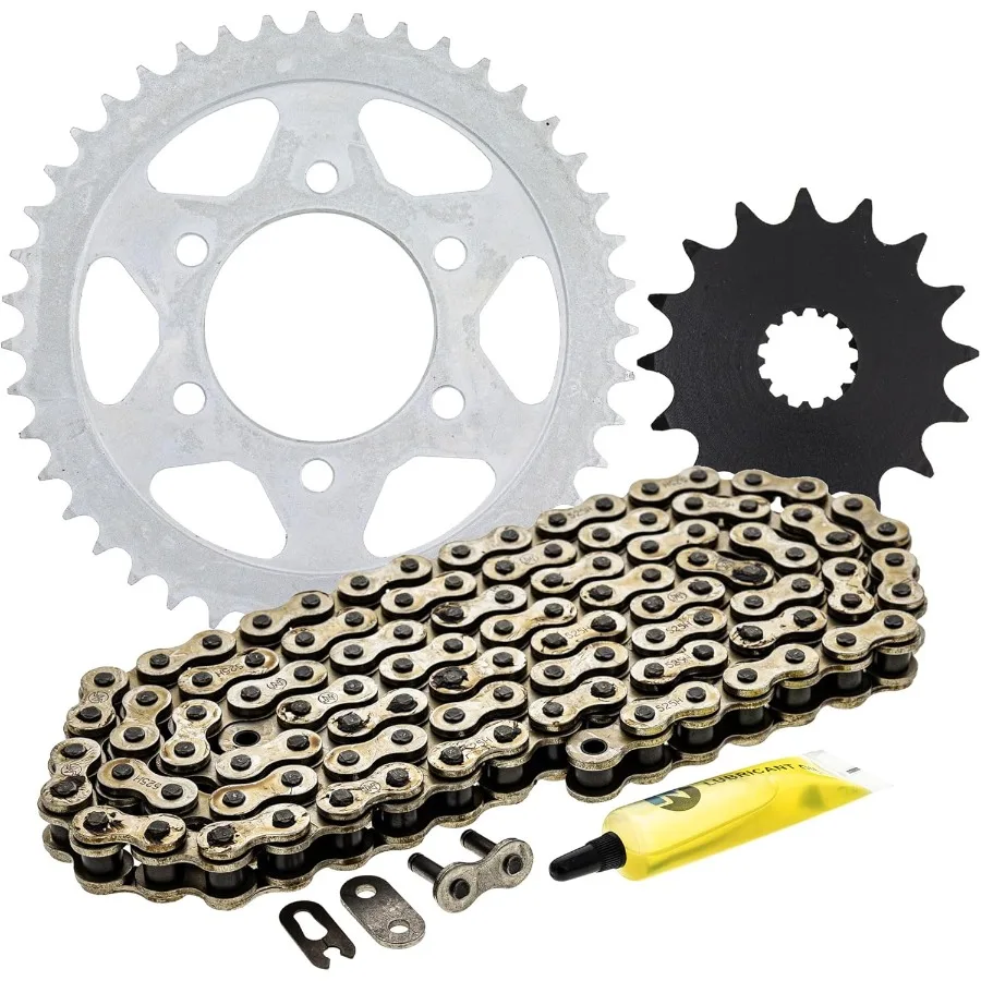 

Drive Sprocket Chain Combo for Suzuki GSXR600 Front 16 Tooth Rear 45 Tooth 525HZ Standard 110 Links Suitable for HighPerformanc