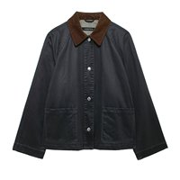 European And American Style Foreign Trade Women's Clothing New 2024 Fashionable Versatile Long Sleeved Corduroy Collar Jacket