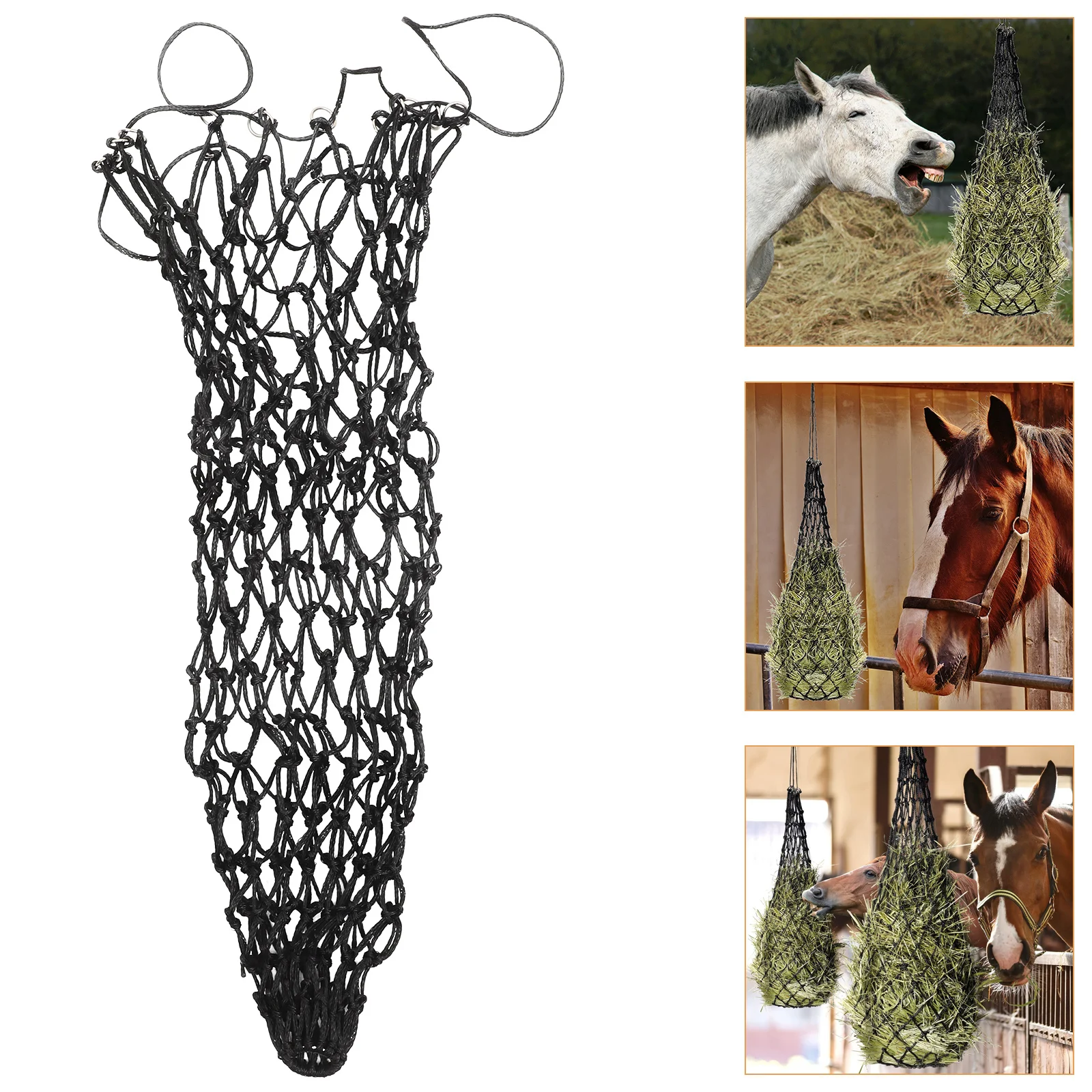 كيس تخزين القش المحمول لتغذية الحصان، قماش شبكي عالي القوة، حقيبة تغذية معلقة، شبكة تغذية متينة