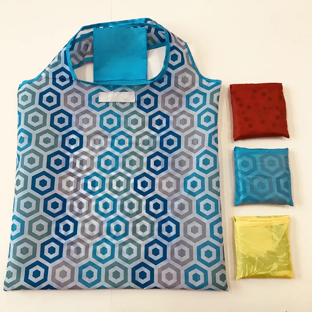 

Custom Full Page Print Foldable Shopper Bag Versatile Collapsible Polyester Square Bag Large Capacity Portable Storage Bag