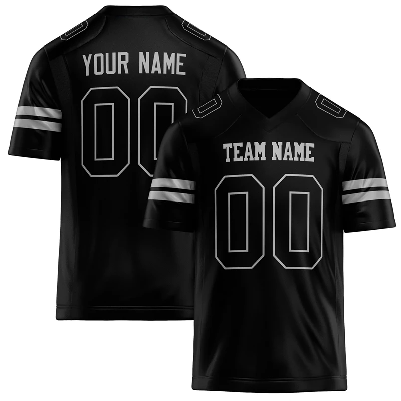 Customized Team Name Number Name Rugby T-shirt Personalized DIY V Neck Black Mens Sports T Shirt Loose Quick Dry Team Uniform image 3