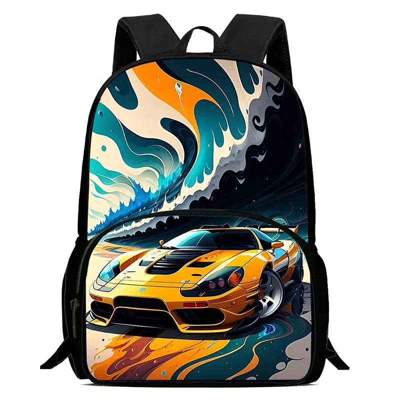 Anime HotWheel School Backpack ,Cartoon School Bags for Boys Girls ,Light Weight Child Backpack for 4-8 Years Old Best Gift