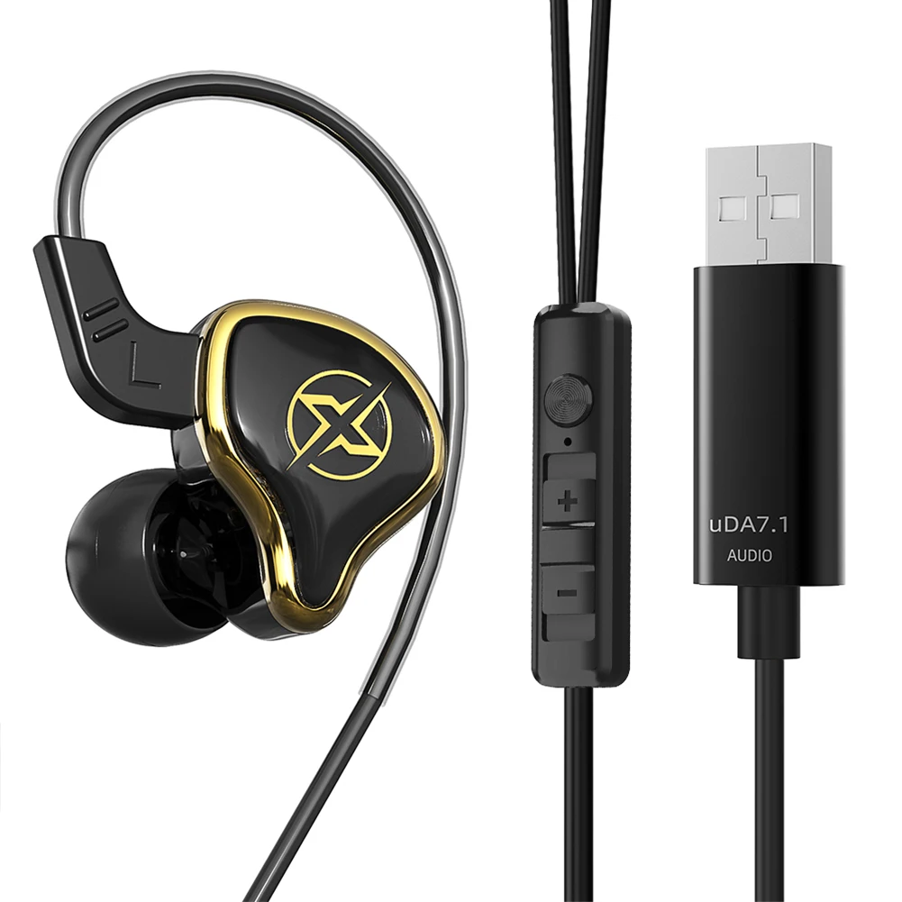 USB Gaming Headset With Microphone Wired Remote Control Earphones Noise Cancelling PET Diaphragm for PC Computer PS4 PS5