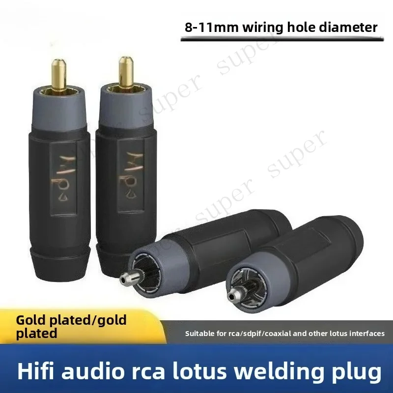 For Mps fever HiFi pure copper gold plated rhodium plated RCA lotus head audio cable DIY solder plug terminal