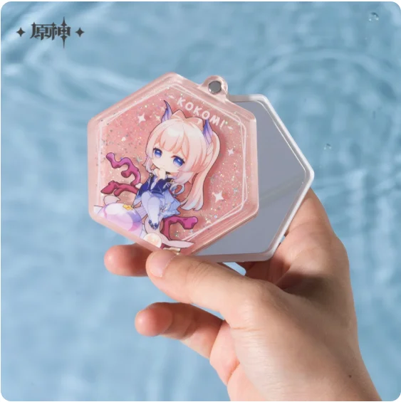 Anime Genshin Impact Qintian Summer Series Quicksand Mirror Tartaglia Sangonomiya Kokomi Cosmetic Mirror Official Original Gifts