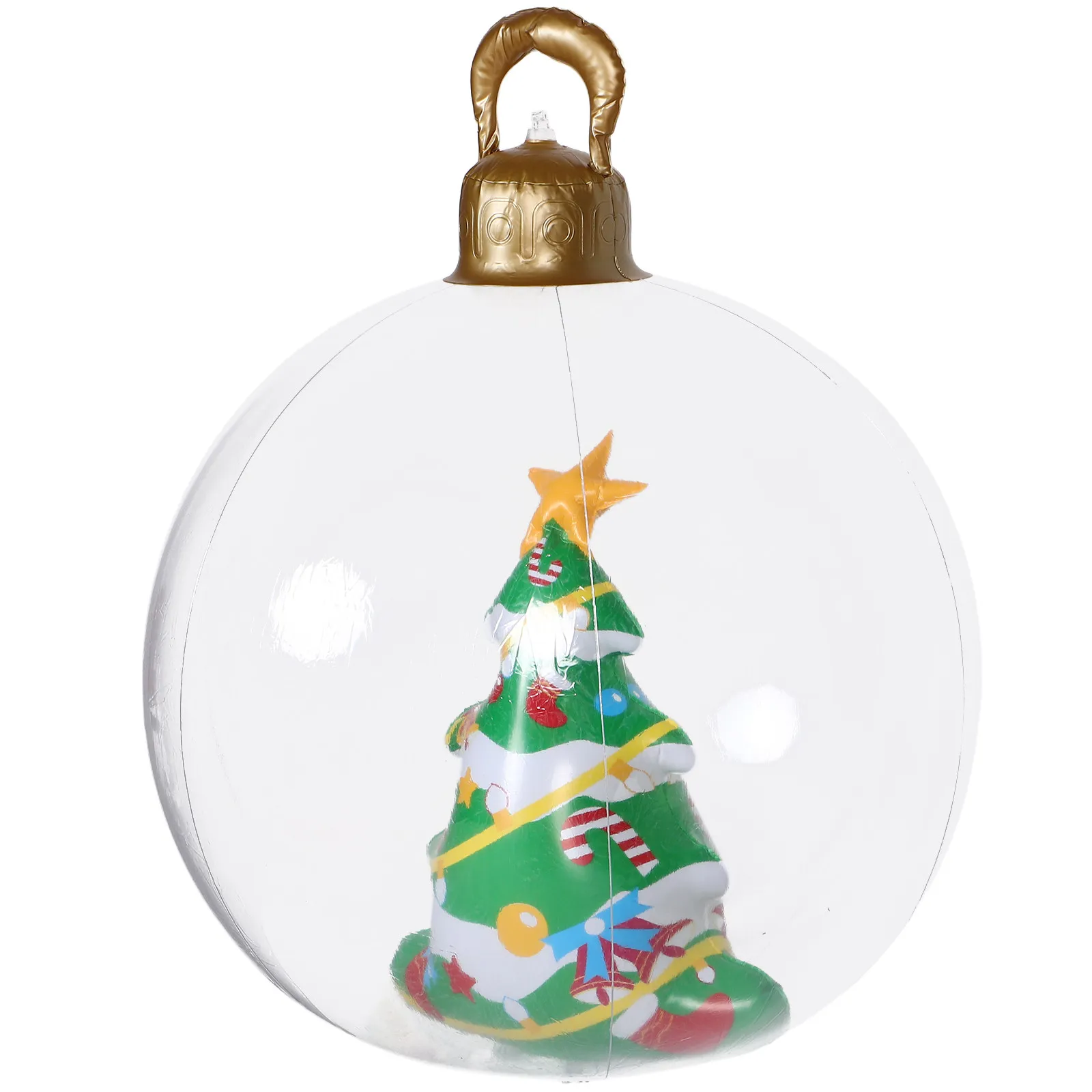 Oversized Clear Inflatable Christmas Decoration Ball with 3D Design Quick Inflation Easy Storage for Garden Lawn Porch Holiday