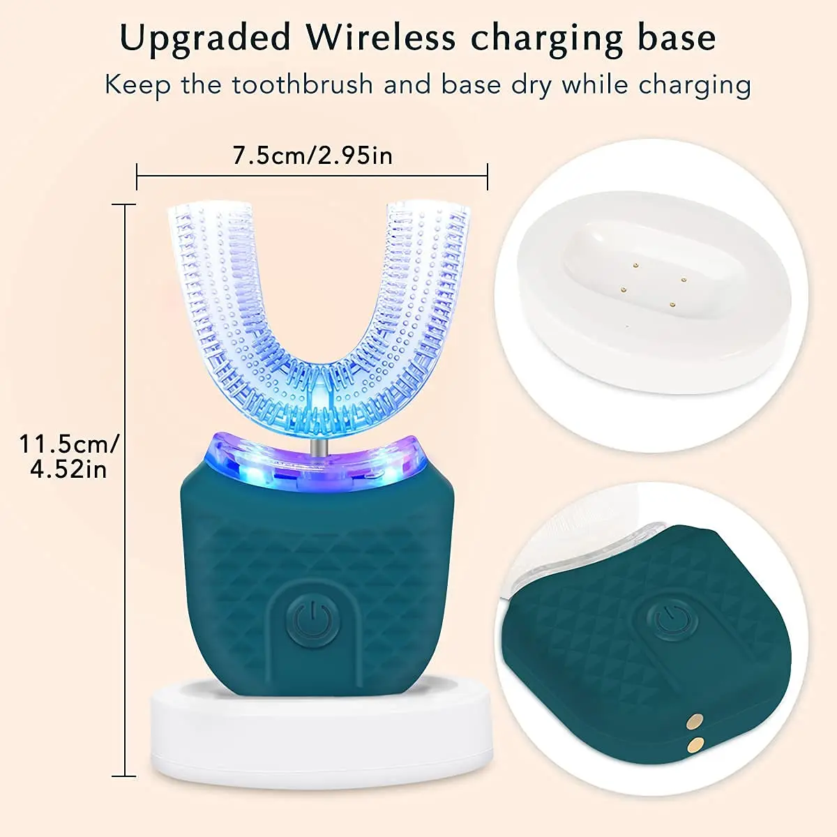 Adult U-shaped Automatic Toothbrush 360° Full Mouth Whitening Wireless Charging Waterproof Brush Ultrasonic Electric Toothbrush image 6