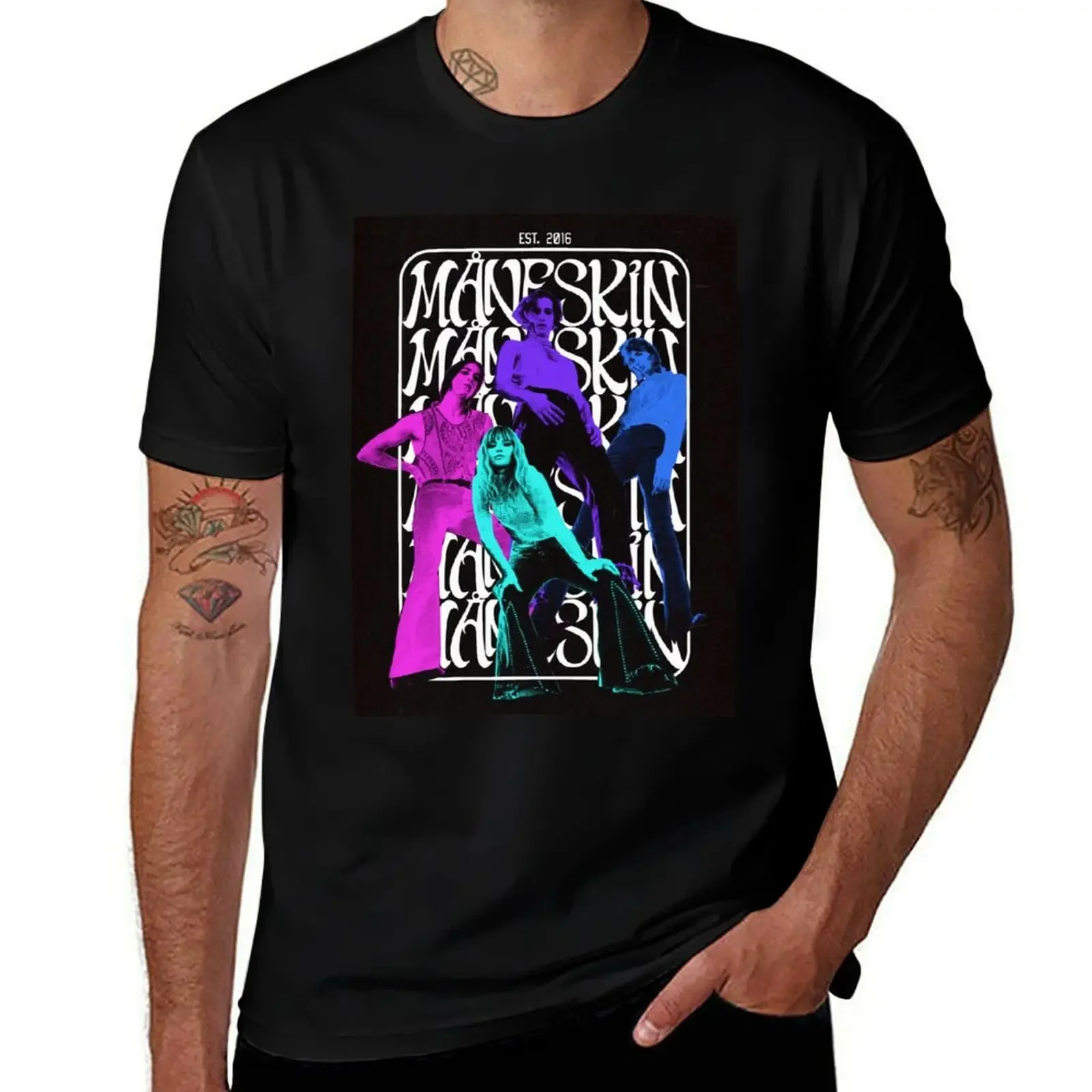 Maneskins Poster T-Shirt graphics tees blue archive mens graphic t-shirts pack