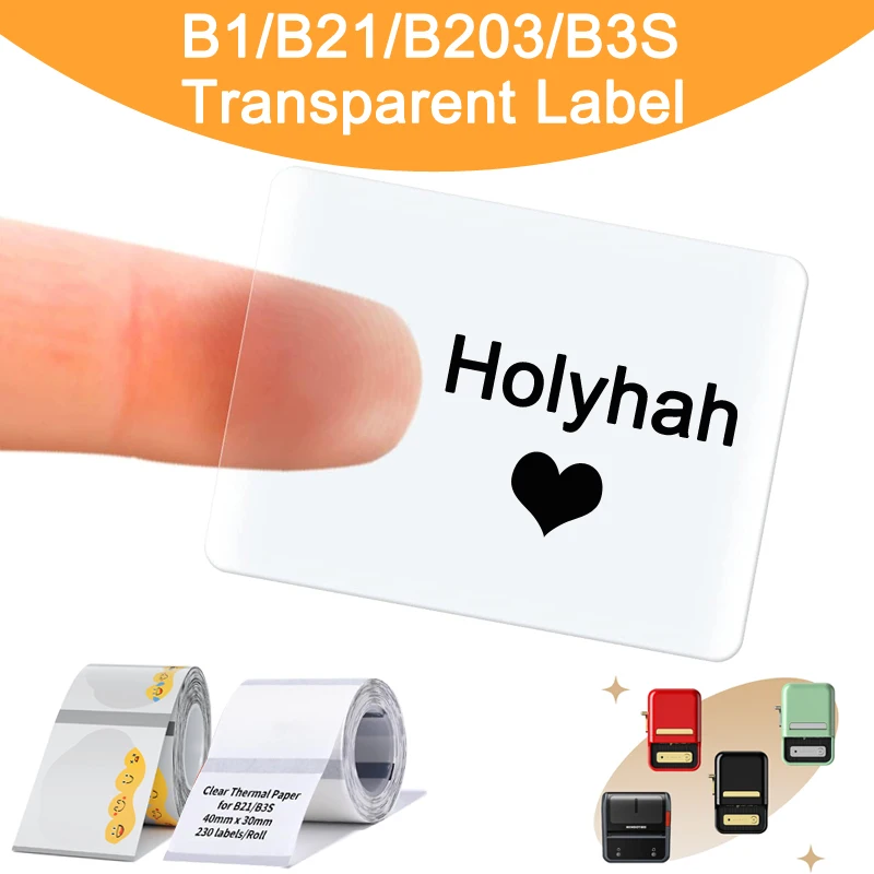 Discount Niimbot B21 B1 B3S Semi Transparent Thermal Label Sticker Paper for Printer Refill  Cosmetics Name Price Tag