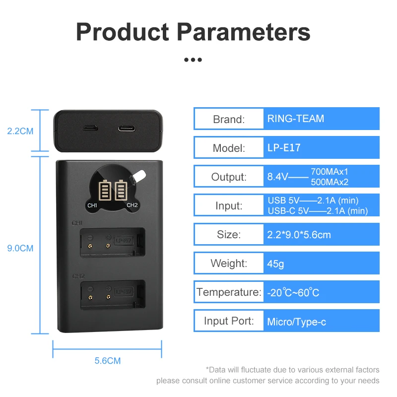 IL LP E17 LP-E17 LPE17 Batterie LED USB touristes Chargeur pour IL EOS 200D M3 M6 execute D 760D T6i T6s 800D 8000D Kd'appareils X8i Caméra