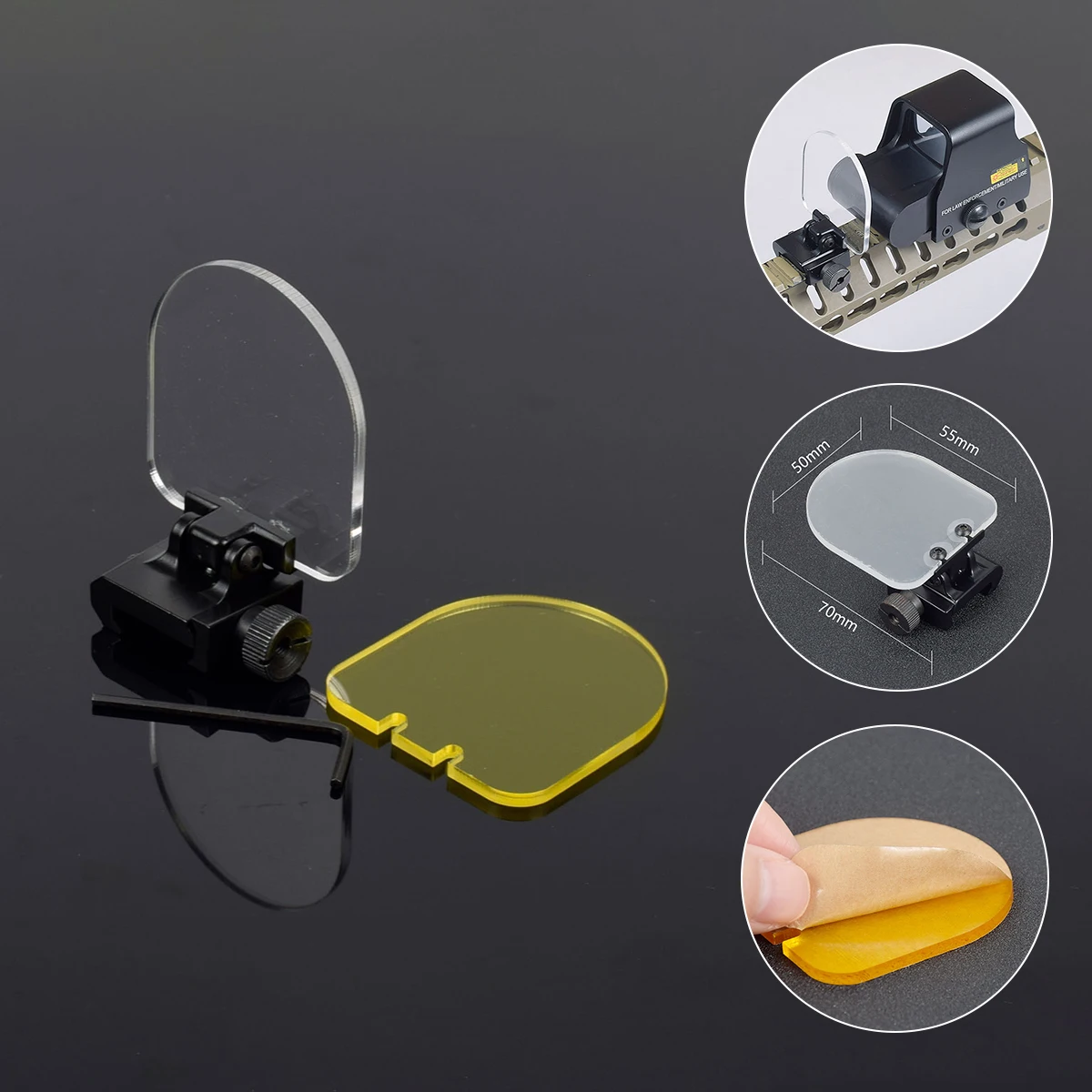 Protecteur d'objectif de lunette de visée à point rouge transparent, protecteur d'objectif pare-balles, lunettes de chasse Airsoft, 551, 552, 553, 558