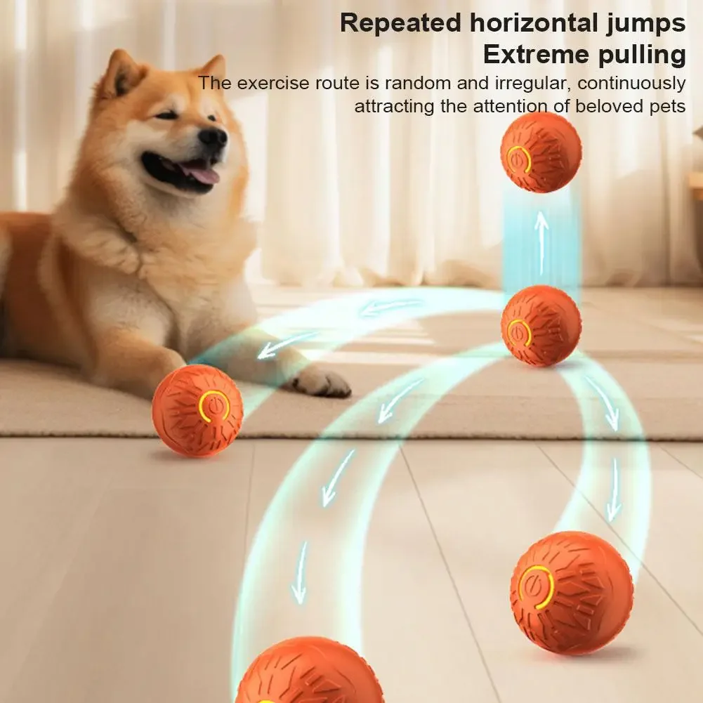 Automatic Smart Dog Toy Ball - Interactive Bouncing Electronic Pet Ball Multi-Functional High-Tech Intelligent Dog Playtime