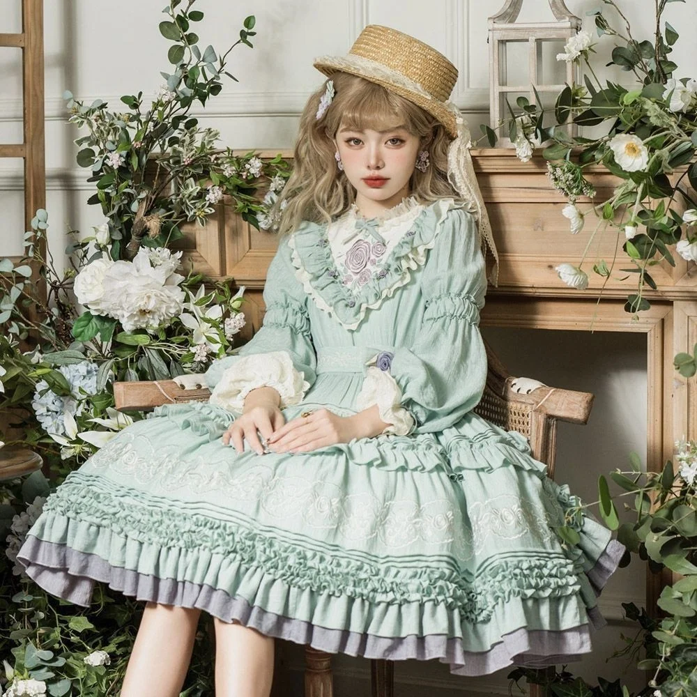 [Spina Rosa] Lusso Lolita Fiore Matrimonio Orlo grande Autunno/Inverno Lorita Abito Fata Kei Vestiti Caramelle Anime