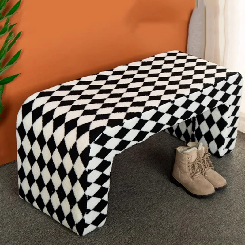 

Household Door Shoe Changing Stool Multifunctional Interior Storage Footstool Modern Room Stool Portable Furniture for Home