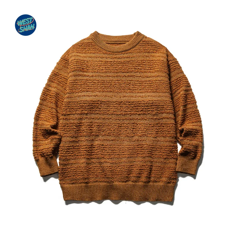 

WESTSHAN премиум-качества, размер ЕС, США, роскошная активная уличная одежда, винтажный зимний шерстяной свитер в полоску для мужчин и женщин