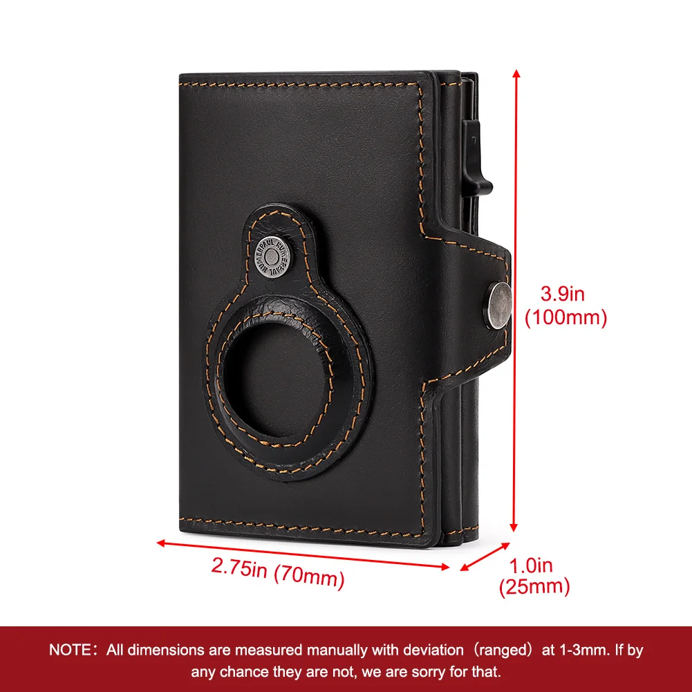 Кожаный мужской кошелек Crazy Horse для Airtag, роскошный тонкий RFID-держатель для карт с автоматическим разрешением, минималистичный всплывающий слайд-держатель для карт