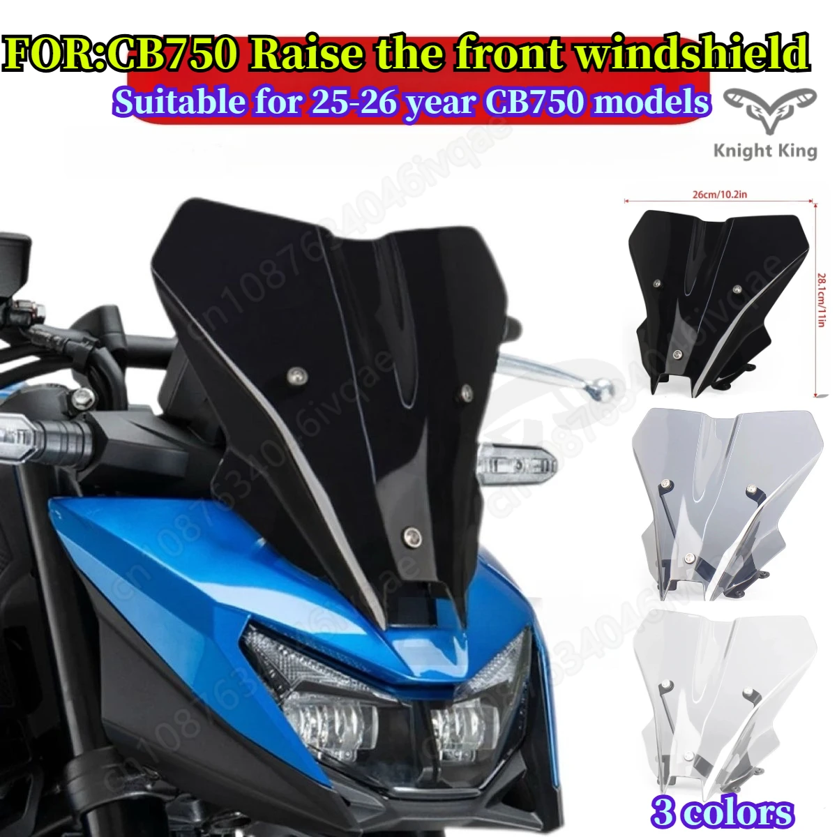 

Suitable for 25-26 CB750 modified front windshield heightened windshield shroud spoiler motorsiklet