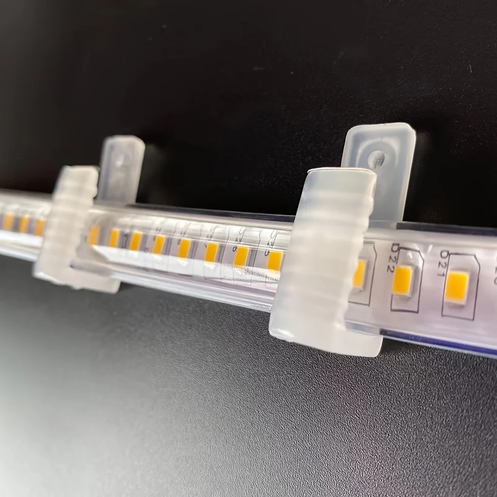 Imagen 5: Sujetadores universales para tira de LED de 8-20mm, soporte de Clips de fijación, conector LED, accesorios de plástico para fijación de montaje de luz de neón COB 2835