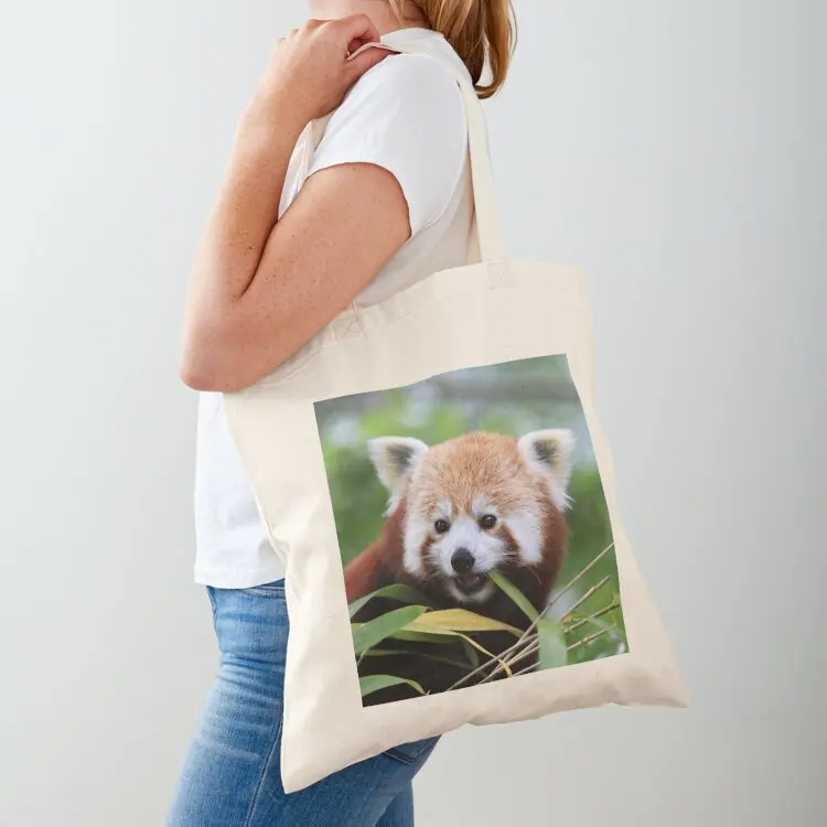 Young Red Panda Tote Bag Gift bag foldable reusable bag custom canvas Big women