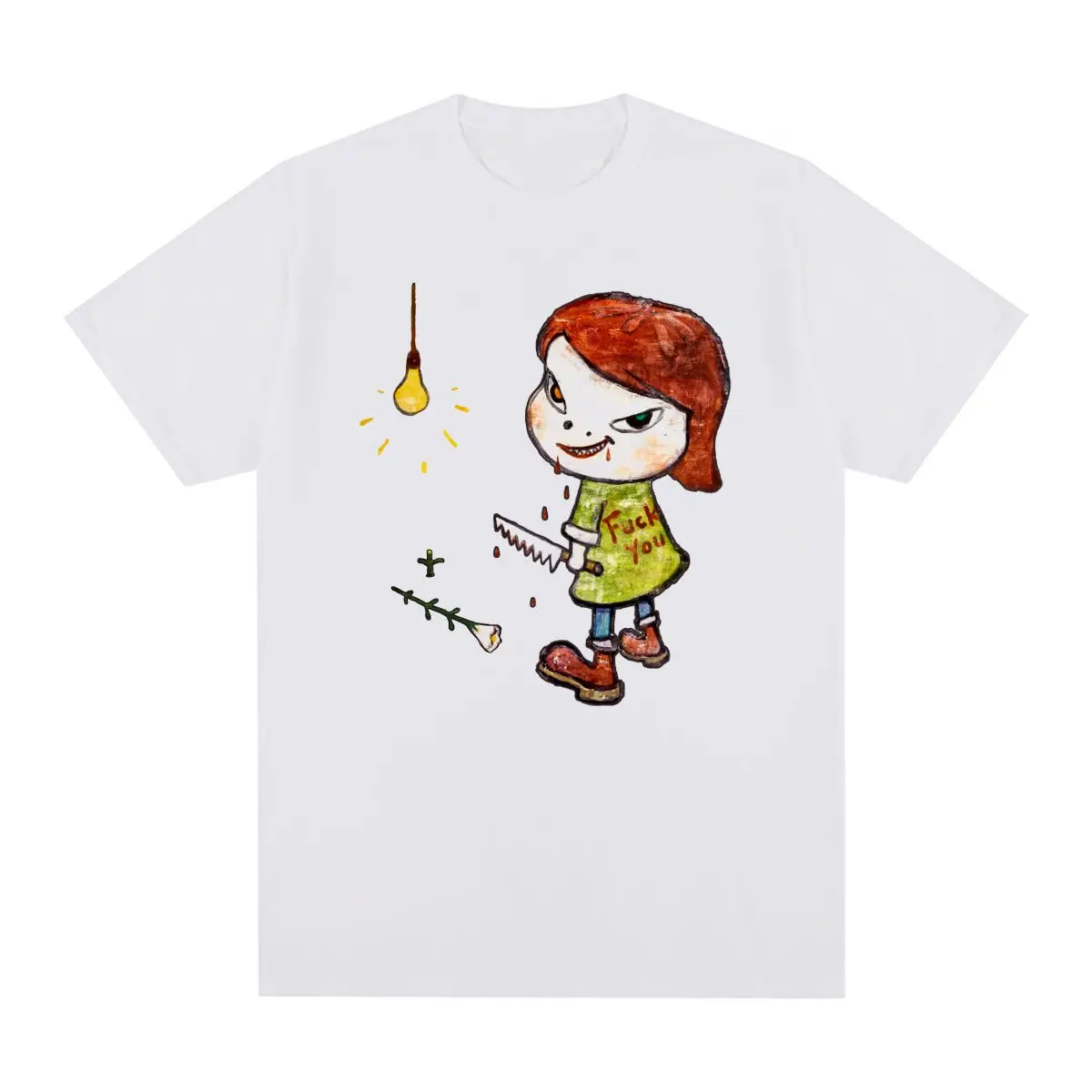 Yoshitomo Nara Dead Flower T-shirt vintage in cotone da uomo T-shirt nuova maglietta da donna