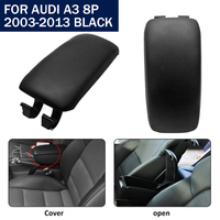 Armrest Lid Center Console Storage Box Cover Lid PU Leather Fit For AUDI A3 8P 2003- 2012 Black
