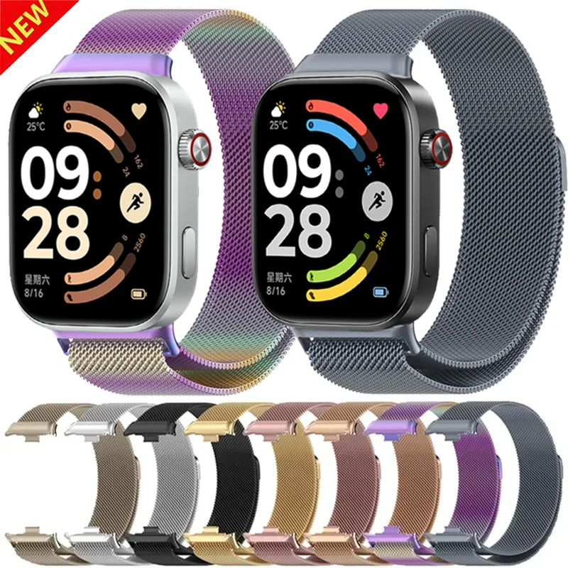 Sport Loop Strap For Xiaomi Mi Band 9 Pro/8 Pro Metal Magnetic Watchband For Redmi Watch 4 5 6 Accessories