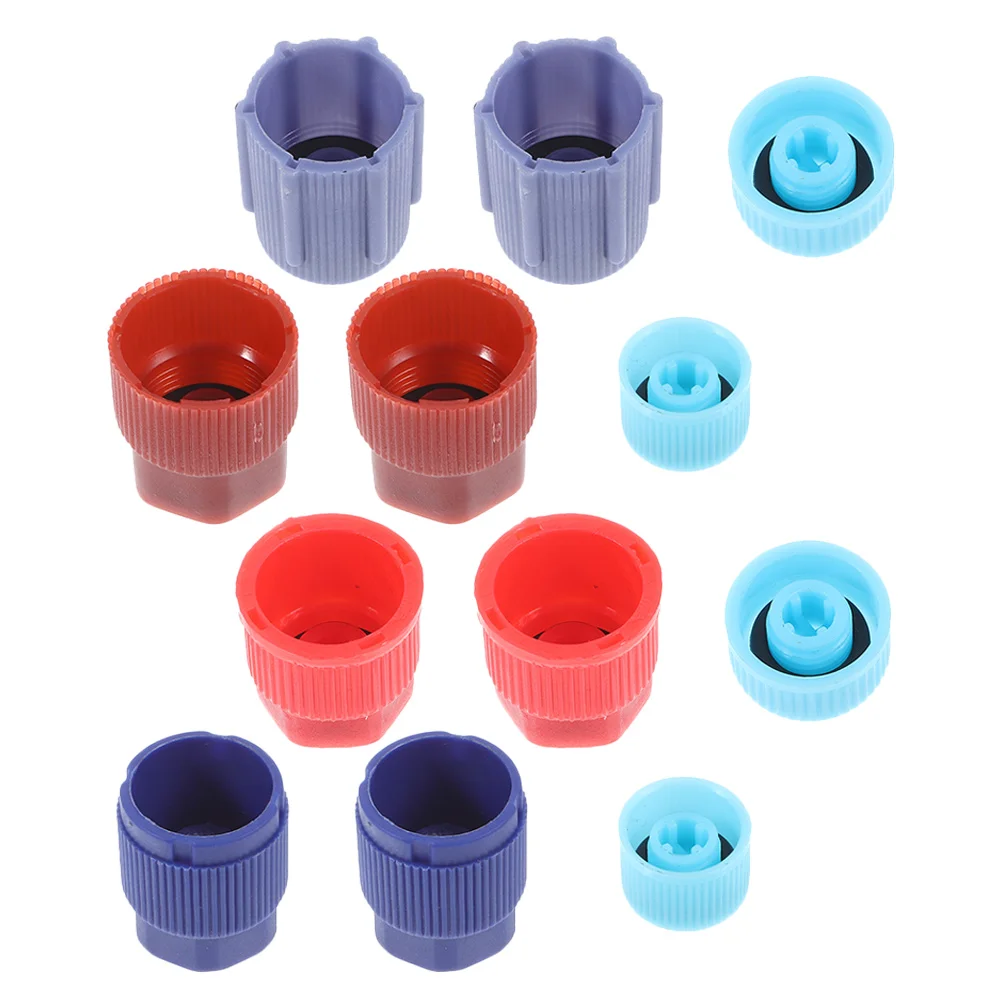 

12 Pcs Air Conditioning Valve Cover Charging Port Cap High Low Pressure Refrigeration Kit Car System Repair Accessories