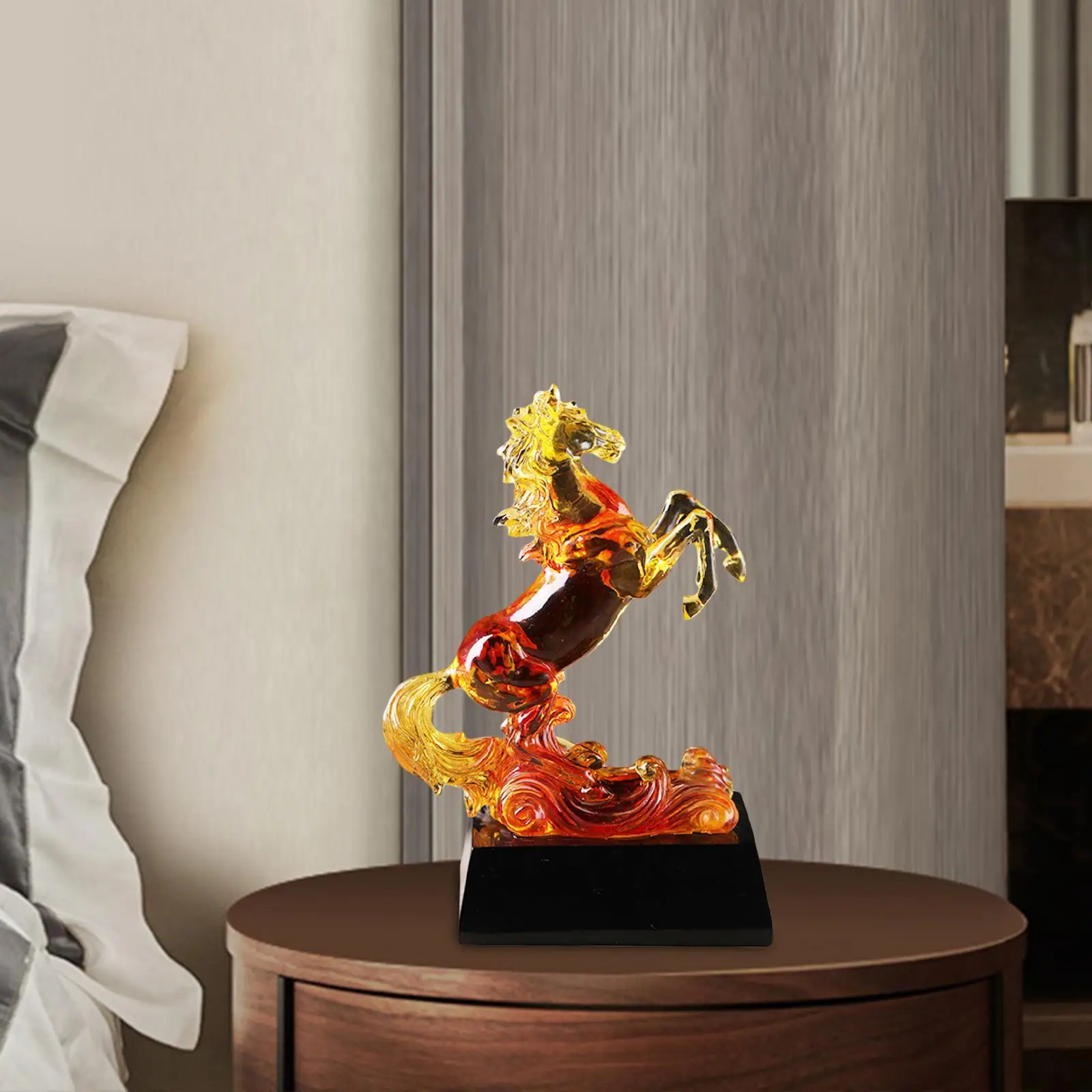 Modern Horse Statue Figurine Crafts Fengshui Success Ornament Paperweight for Desk Home Bookshelf Shelf Decoration