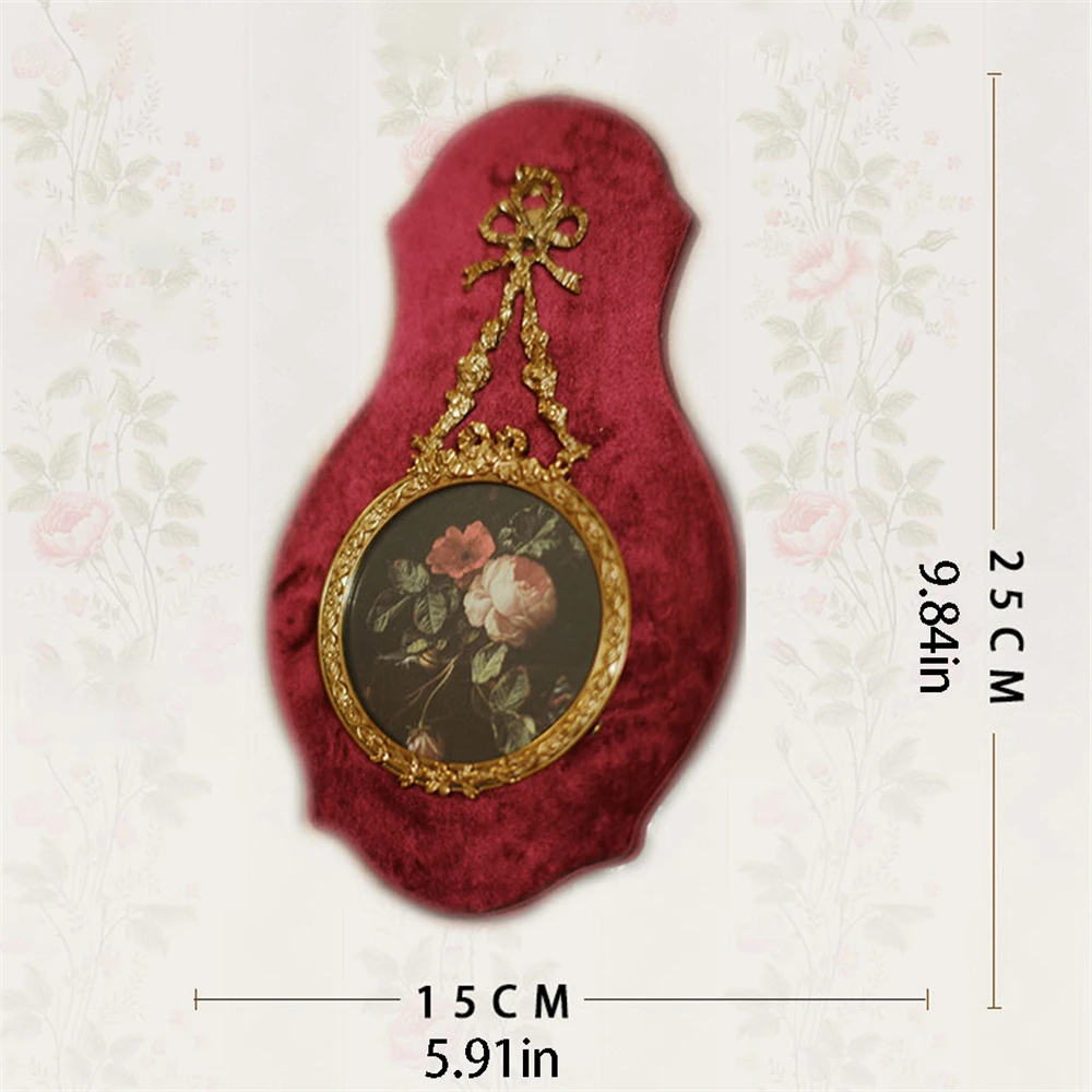 

Винтажная бархатная декоративная картина с бантом, картина маслом, настенная подвеска в европейском стиле, крыльцо, спальня, домашняя подвесная картина, декоративная