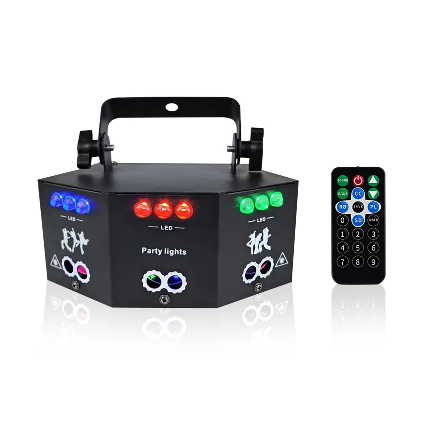 

Disco light 15 EYE RGB Beam Laser Light ProjectorDMX 512 With pattern Remote Strobe Stage Lighting Effect Xmas Party Holiday Ha