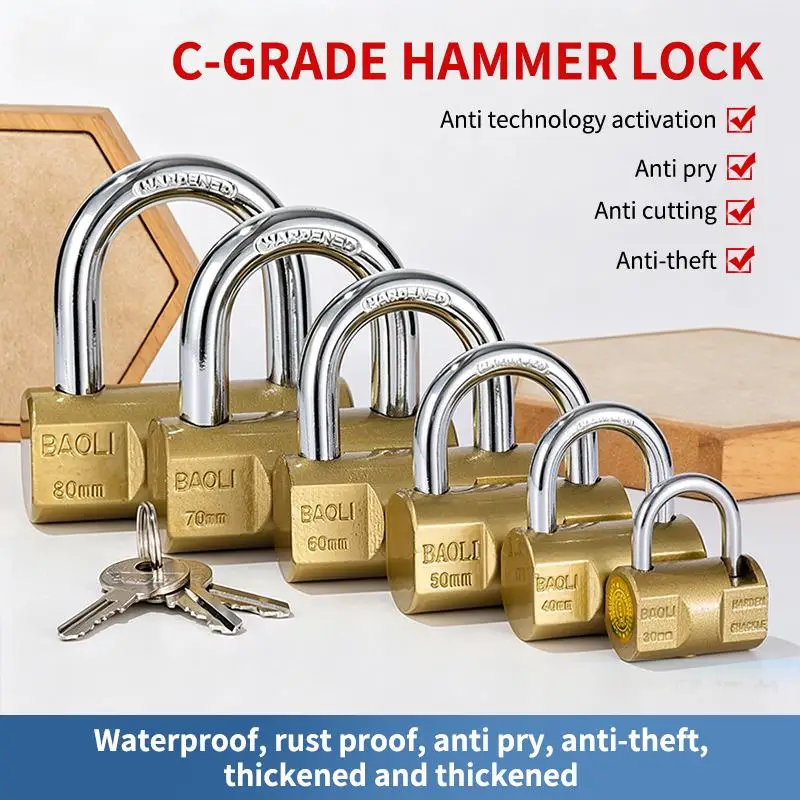 Padlock Small Locks For Luggage Case Locker Home Improvement Hardware 30mm-80mm Include 3Keys Accessories Gift