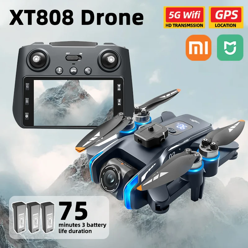 Xiaomi Mijia XT808 Pro MAX Drone 4K Professional 8K HD Dual Light Flow Camera Бесщеточный двигатель 5G WiFi Оптический GPS RC Квадрокоптер Xiaomi Mijia XT808 Pro MAX Drone 4K Professional 8K HD Dual Light Flow Camera Бесщеточный двигатель 5G WiFi Оптический GPS RC Квадрокоптер