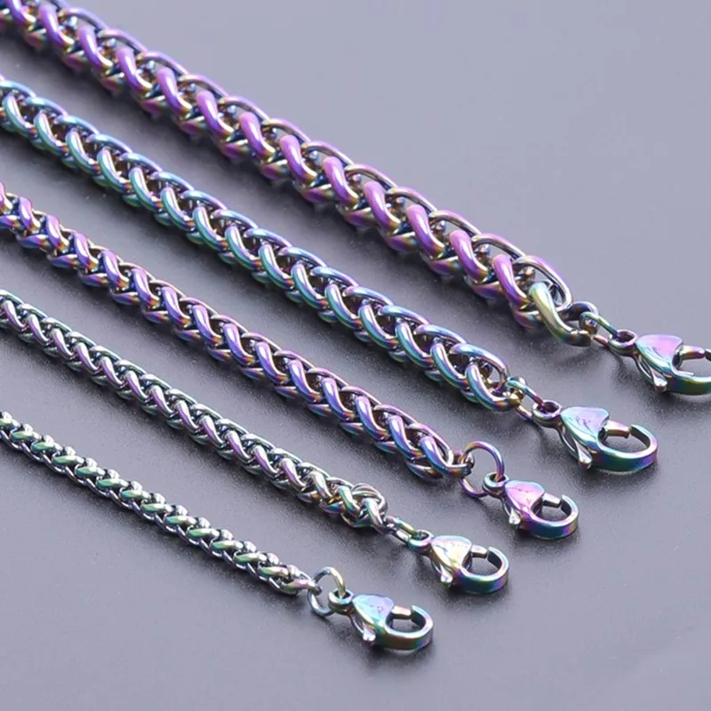 Width 3/4/5/6/7mm Stainless Steel Keel Chain Necklaces For Women Men Accessories Length 40/45/50/60/70/80/90cm Jewelry Necklace