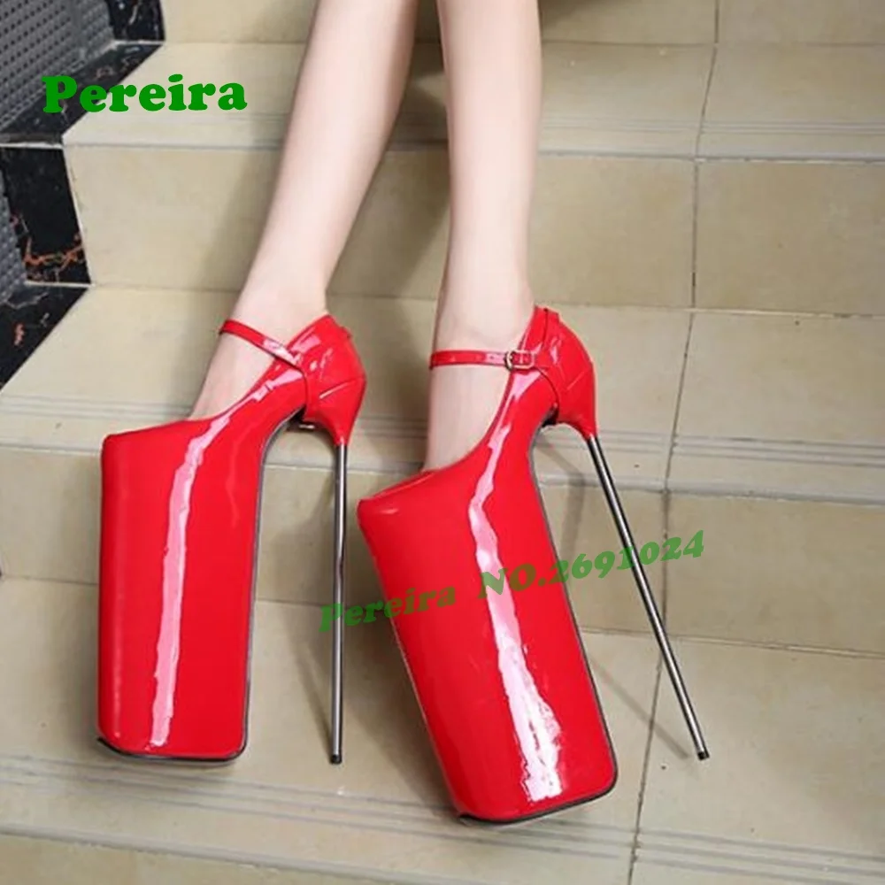 منصة سوبر عالية الكعب مضخات 2025 جديد أسود كعب معدني جولة تو خنجر الضحلة النساء مضخات مثير أحذية الحفلات 30 سنتيمتر حجم 46 #2