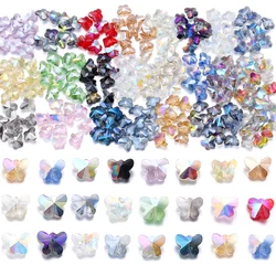 50Pcs/Lot 10×8mm Crystal Beads Transparent Colorful Butterfly Shape Hole Size 1.2mm Loose Beads Diy Jewelry Bracelet Necklace