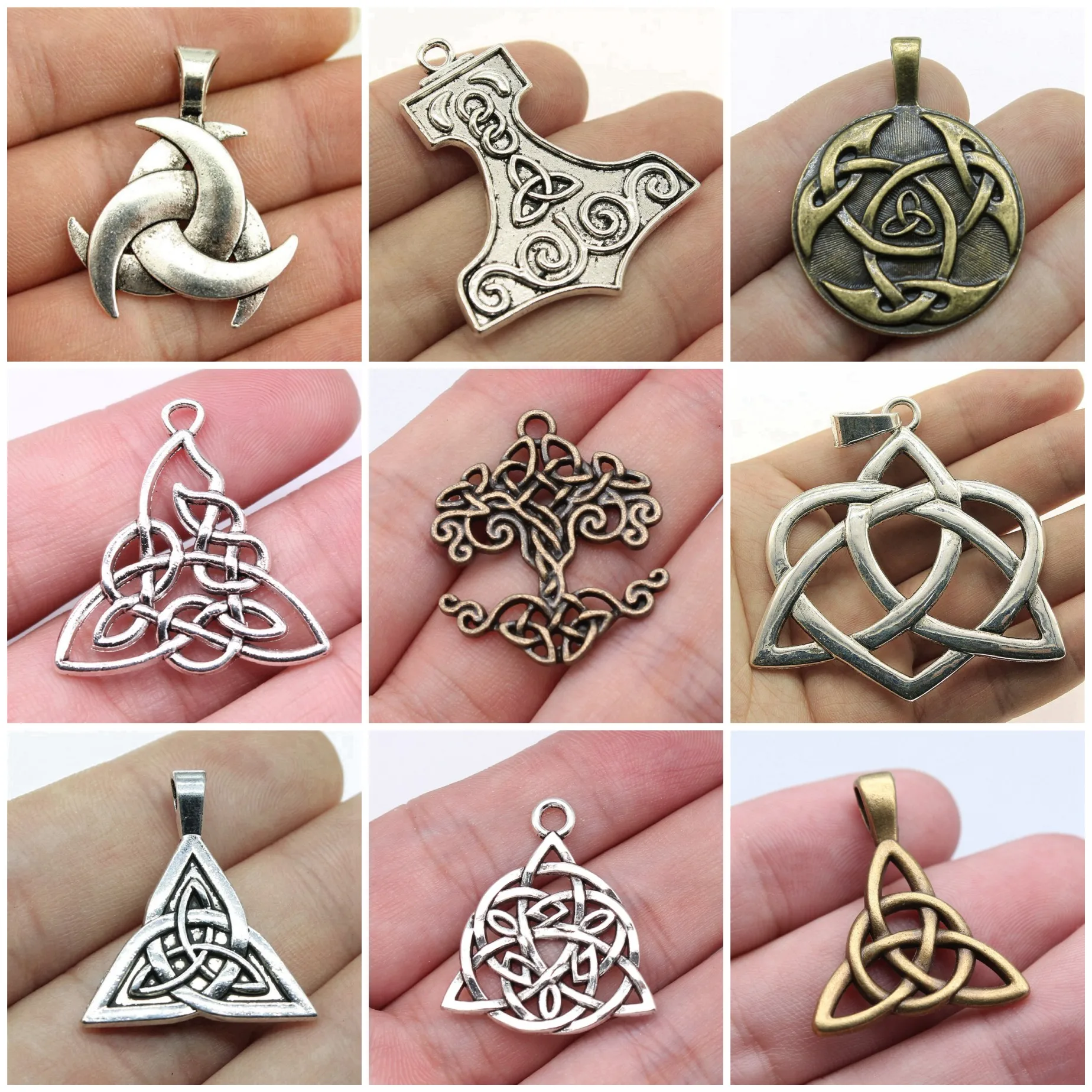Celtic Knot Protection Amulet Charms Pendant Irish Vintage Charms Pendants For DIY Bracelet Necklace Jewelry Making Supplies