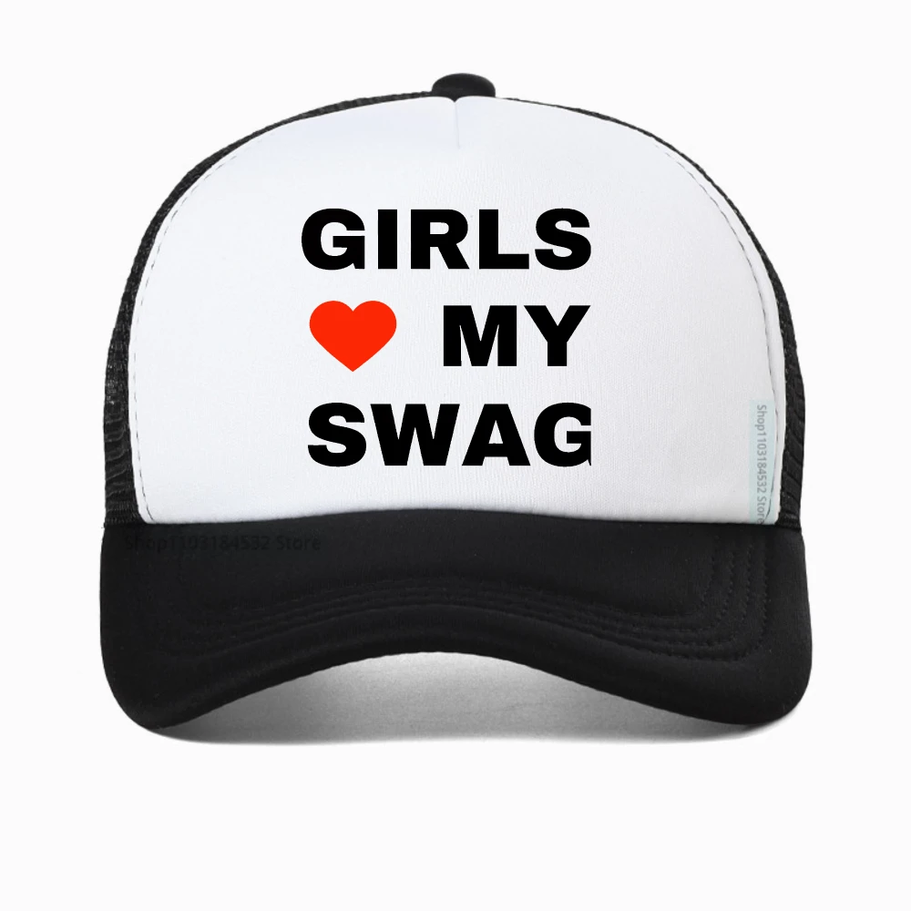

GIRLS LOVE MY SWAG Funny hat Summer Men's Novelty Streetwear Baseball Cap Harajuku Summer Fashion mesh breathable Trucker hat