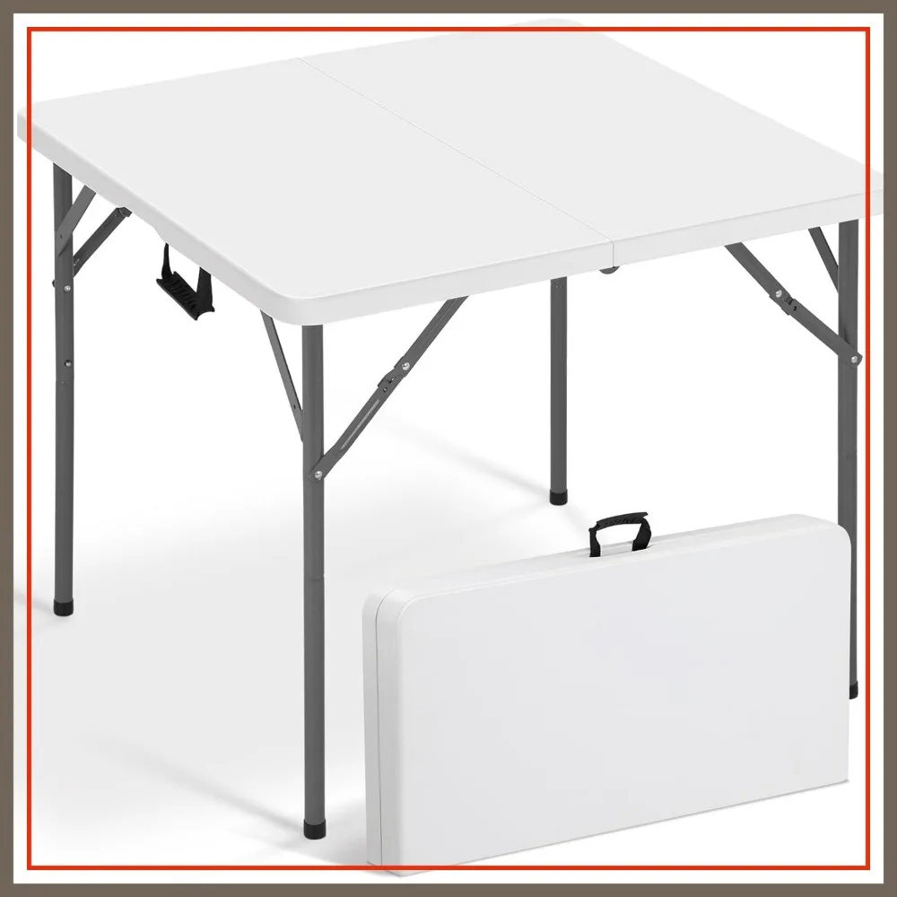 

34" Square Folding Table HDPE Portable Utility Dining for Camping Picnic Office Party