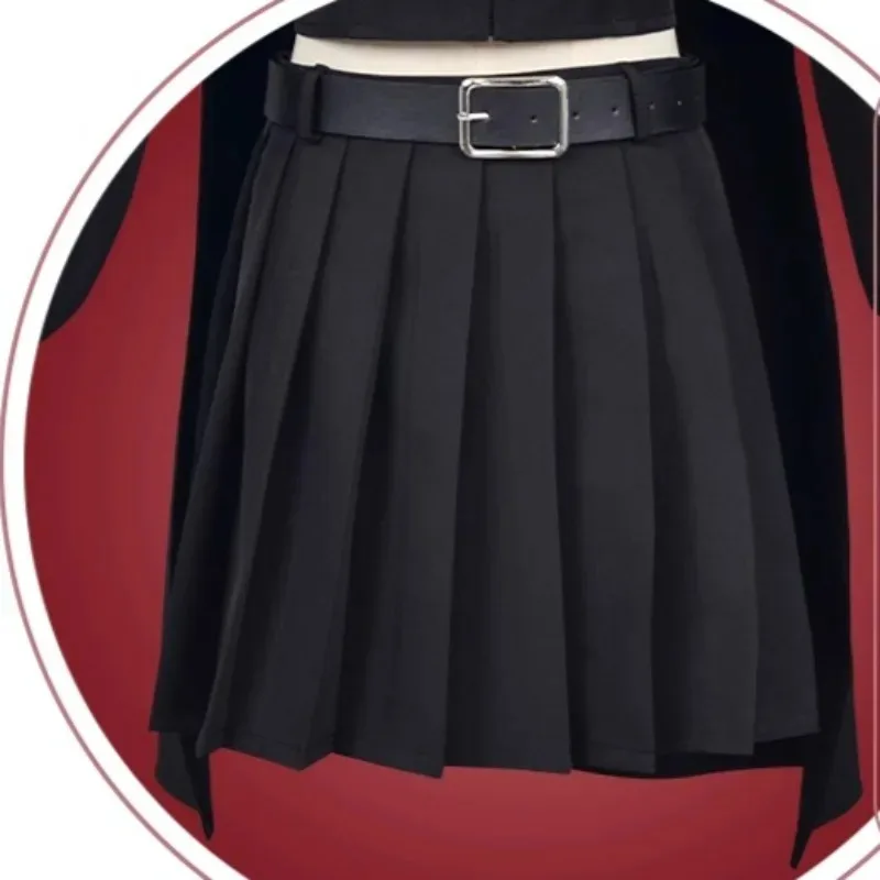 CHISA Cosplay Costume Set 2025 Game Wuthering Waves JK Uniform Top Skirt Wig for Women Halloween Anime Party Roleplay Outfits