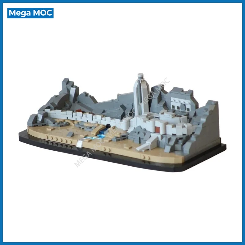 Ancient Hill Cliff Fortification Landscape Building Blocks Layered Defensive Castle Valley Bricks Leisure Ornament