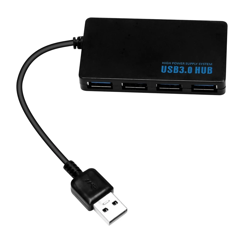 RISE-USB Hub, 4-Port Ultra-Slim USB 3.0 Hub Portable Adapter High Speed Expansion Multi USB Hub Splitter Lead Adapter Cable