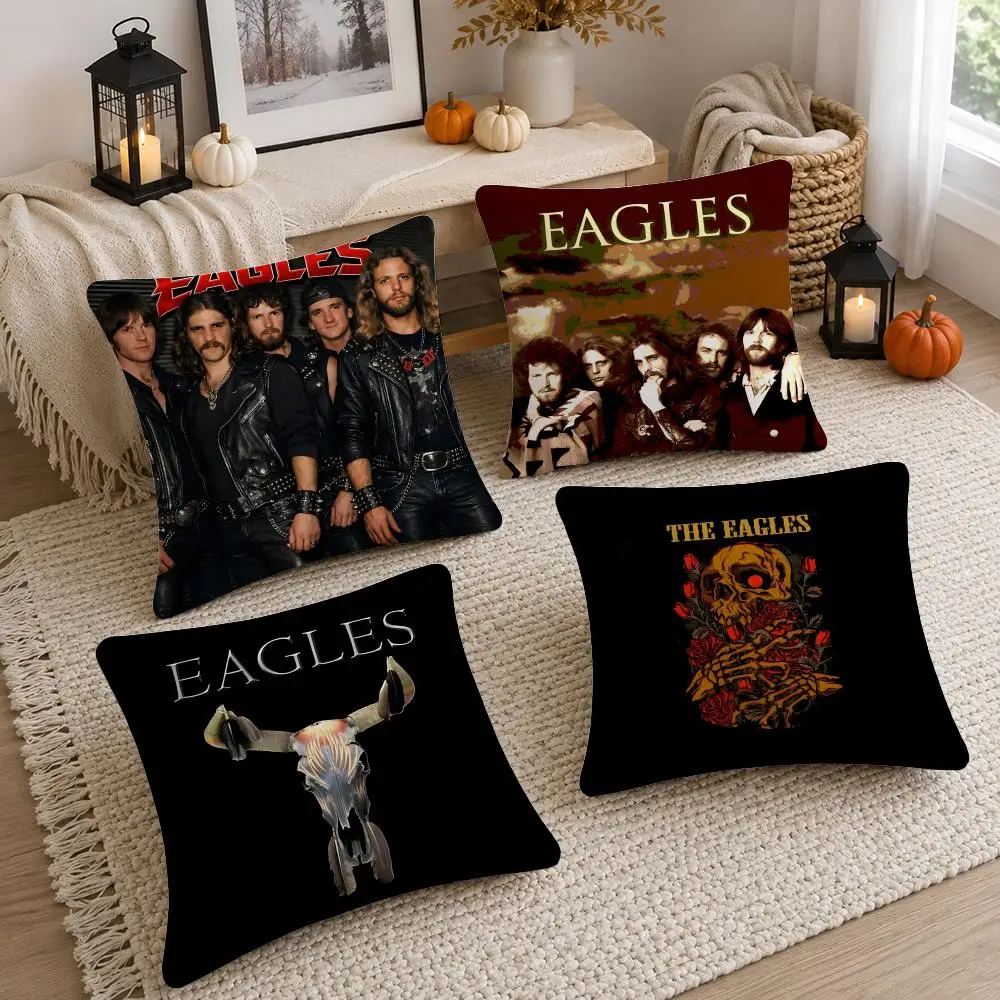 Band The E-Eagles Band Cushion Cover Soft Fluffy Short Plush  Pillow Case  Sofa Bed Home Decor
